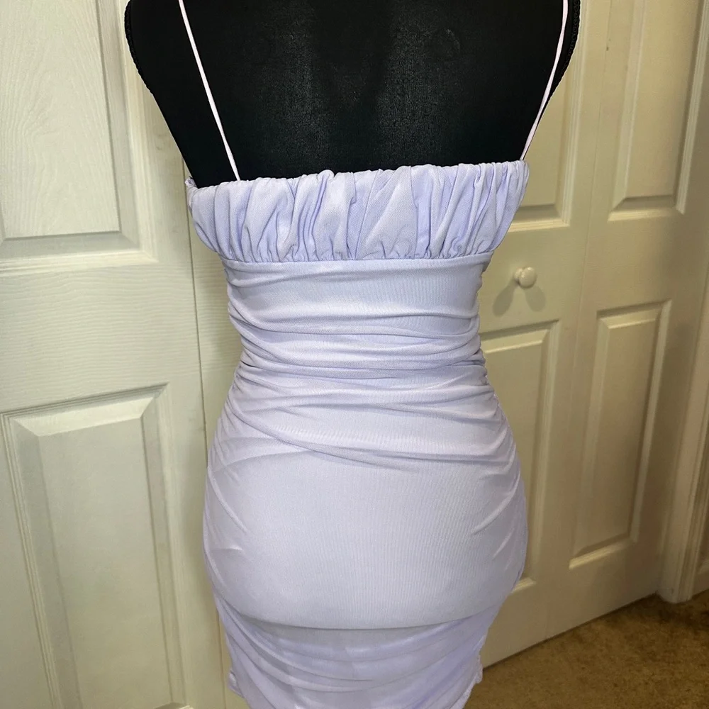 Lavender Ruched Dress - Picture 2 of 2